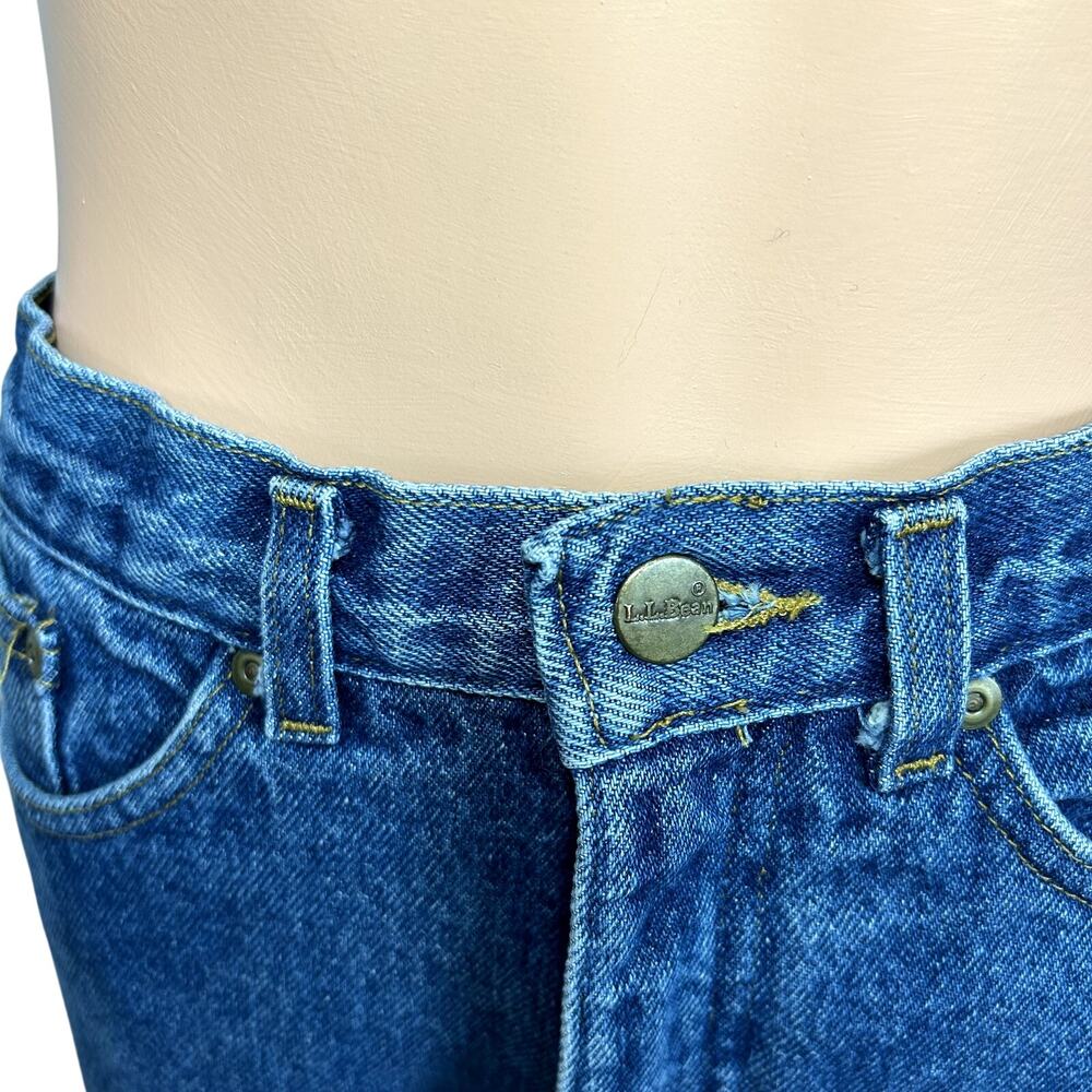 VTG 90s LL Bean 27 Blue Fleece Lined Denim Jeans Double L High Rise Warm USA - Picture 9 of 17